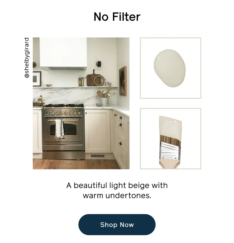 No Filter. A beautiful light beige with warm undertones. Shop Now