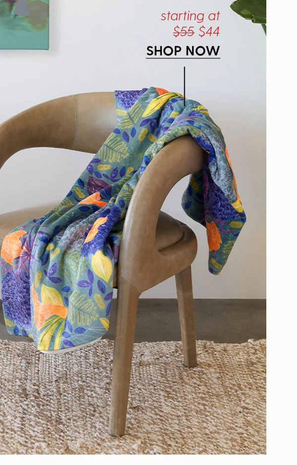 Forest Full of Wild Mushrooms in Sage & Plum Throw Blanket