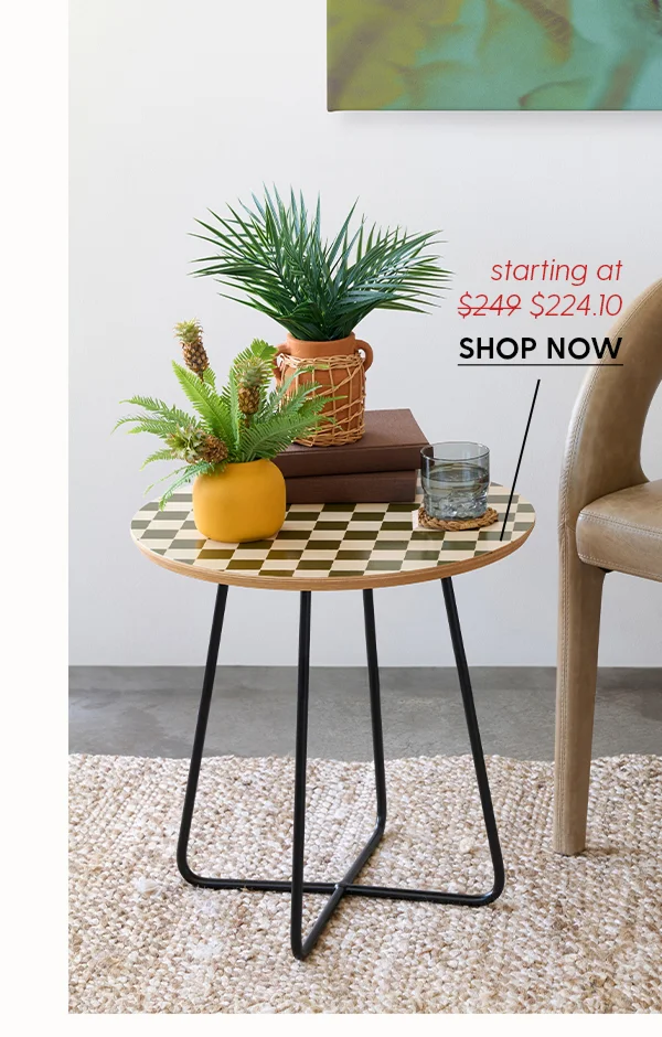 DESERT CHECKER OLIVE Side Table