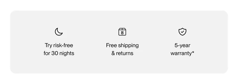 Try risk-free for 30 nights | Free shipping & returns | 5-year warranty