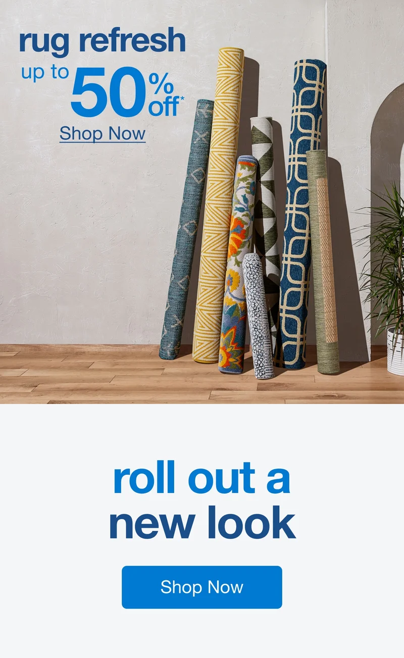 Up to 50% Off* Rugs — Shop Now!