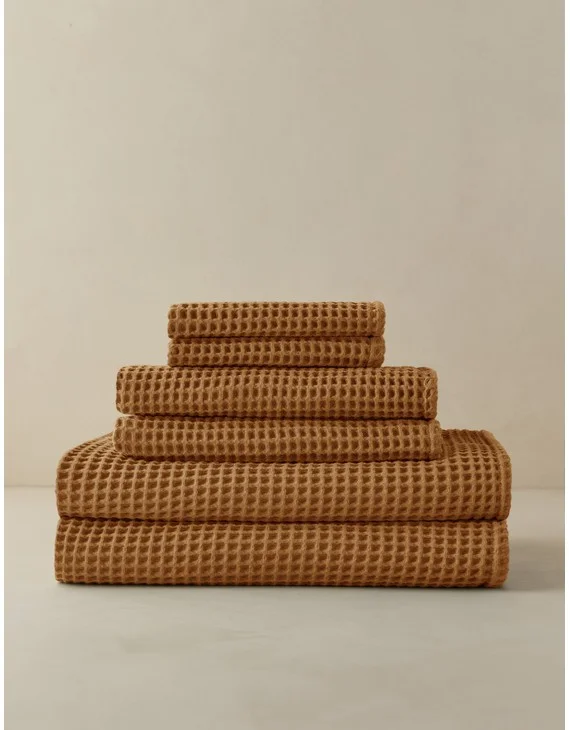 Bexley Organic Cotton Waffle Towel-Marigold / Bath Towel