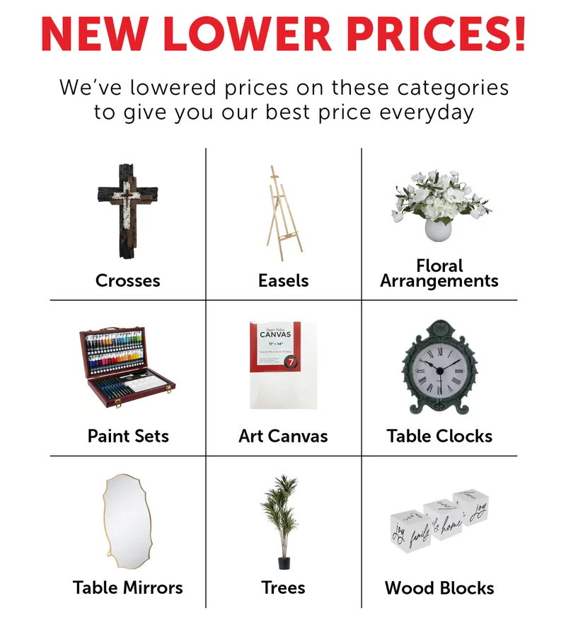 We've lowered prices on these categories to give you our best price everyday!
