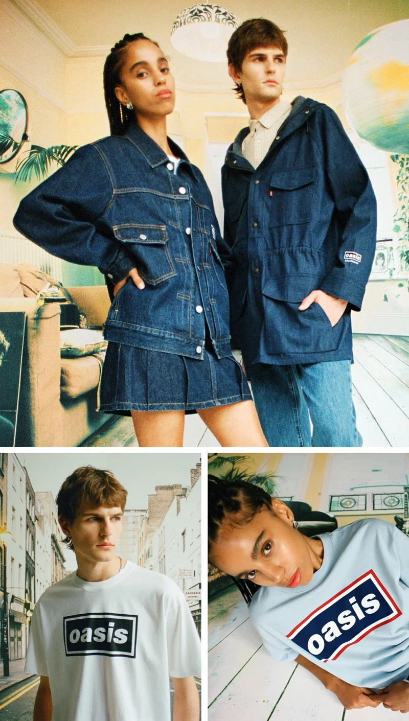 A man and woman wearing Levi's® x Oasis collection