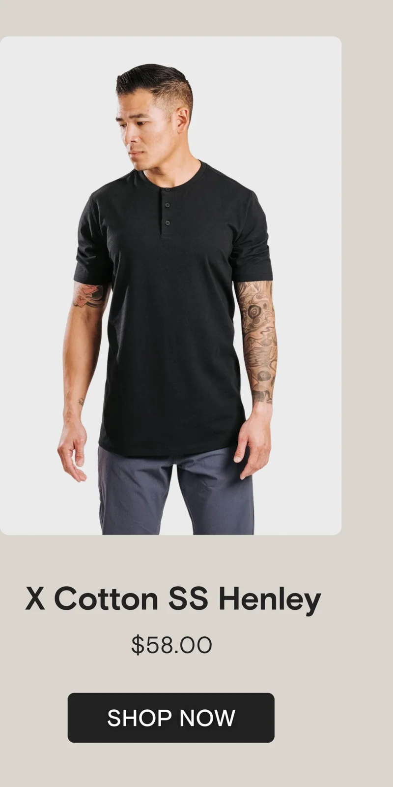 X Cotton Short Sleeve Henley