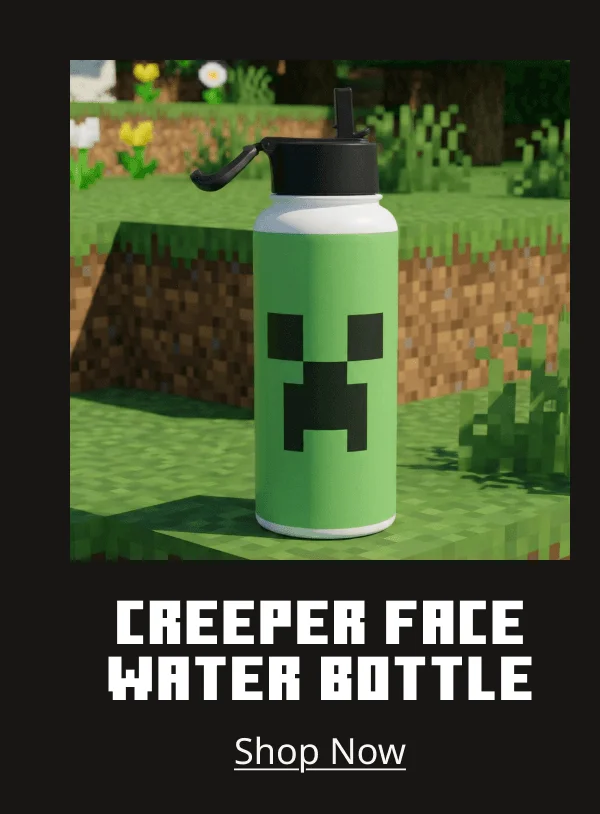 Minecraft Creeper Big Face Stainless Steel Water Bottle with a Straw Lid