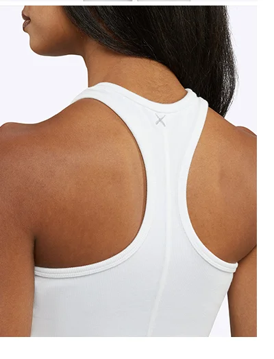 White Aloe Racer Tank,