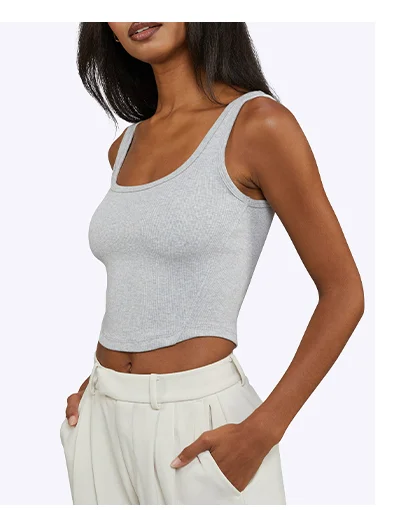 Heather Grey Aloe Racer Tank