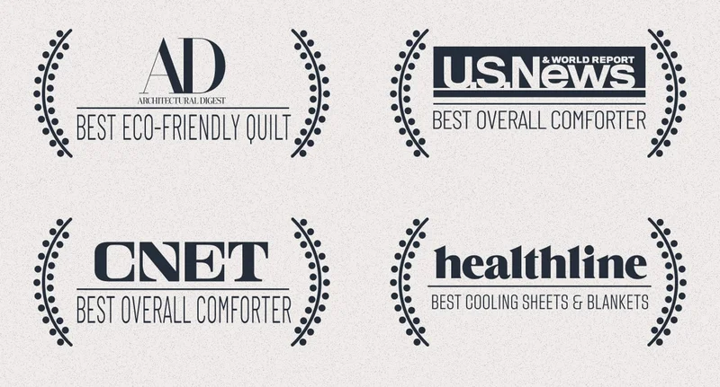 Best overall comforter & sheets by Architectural Digest, U.S. News, CNET, and Healthline