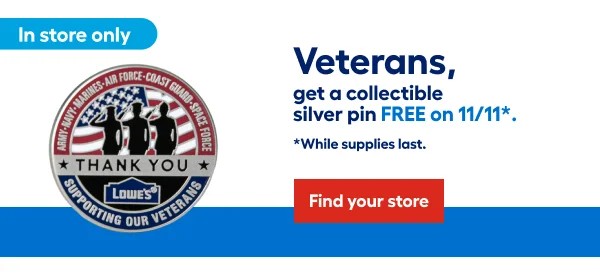 Veterans, get a collectible silver pin FREE on 11/11*