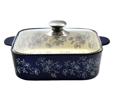 Temp-tations Floral Lace 2.5-qt Soft Square Baker w/ Cook & Look Lid