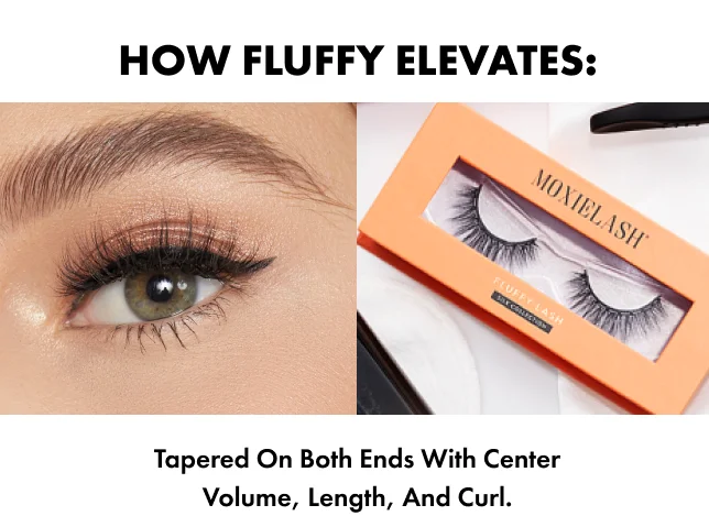 HOW fluffy ELEVATES:  Tapered on both ends with center volume, length, and curl.