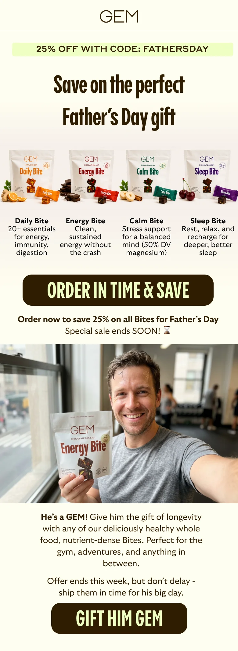 Limited time Father's Day sale, get 25% off your next order