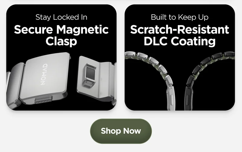 Secure Magnetic Clasp. Scratch-resistant DLC Coating.