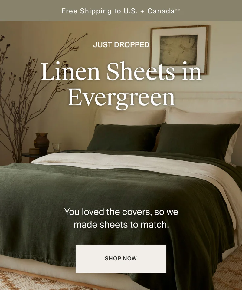 Just Dropped: Linen in Evergreen | Shop Now