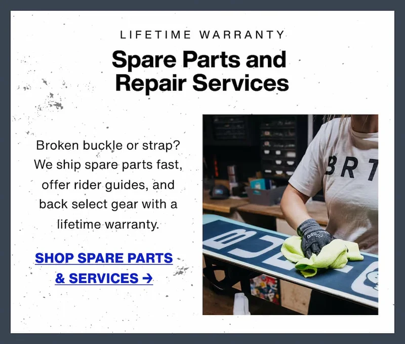 Broken&nbsp;buckle or strap? No need&nbsp;to buy&nbsp;new.&nbsp;We&nbsp;ship&nbsp;spare parts&nbsp;fast,&nbsp;have rider guides&nbsp;to help, and back select products with a lifetime warranty.