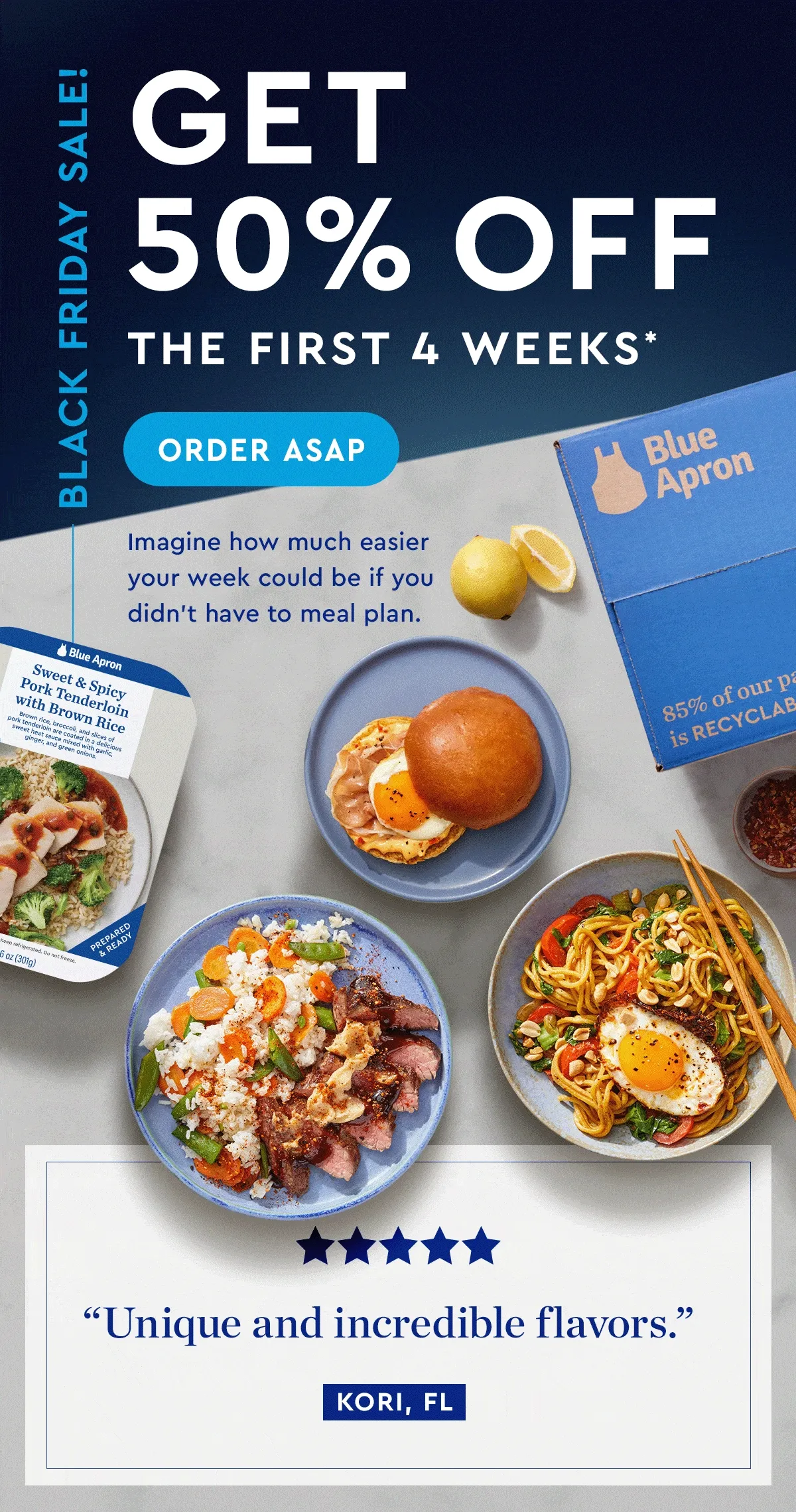 BLACK FRIDAY SALE | Get 50% off the first 4 weeks* | Imagine how much easier your week could be if you didn’t have to meal plan. | ORDER ASAP