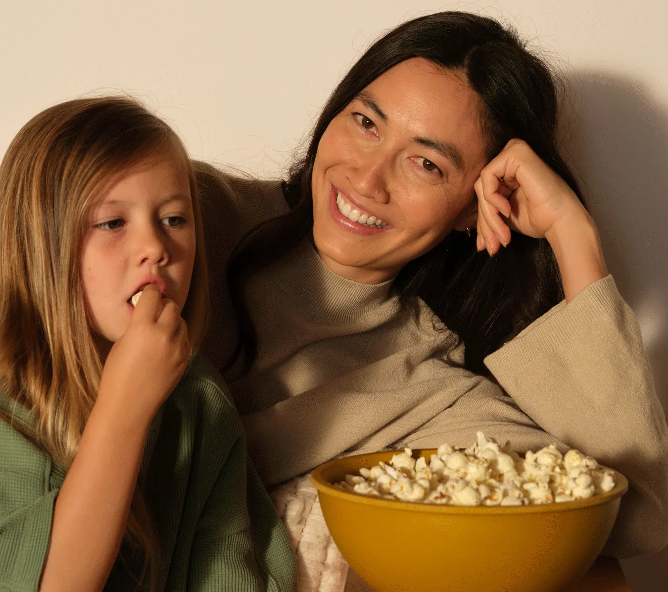GIF - mom and daughter having Popsmith popcorn together