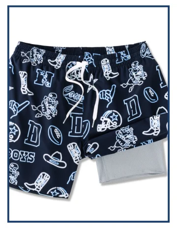 NFL Lined Classic Swim Trunk: The Neon Cowboys 5.5"