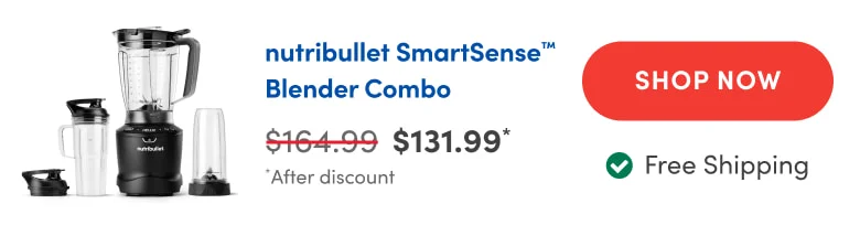 Display of nutribullet SmartSense Blender Combo with prices and features, showcasing discounted deals.