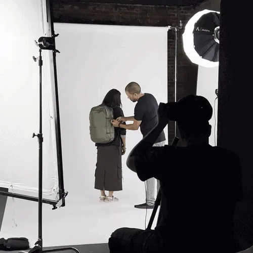 Behind the scenes on set