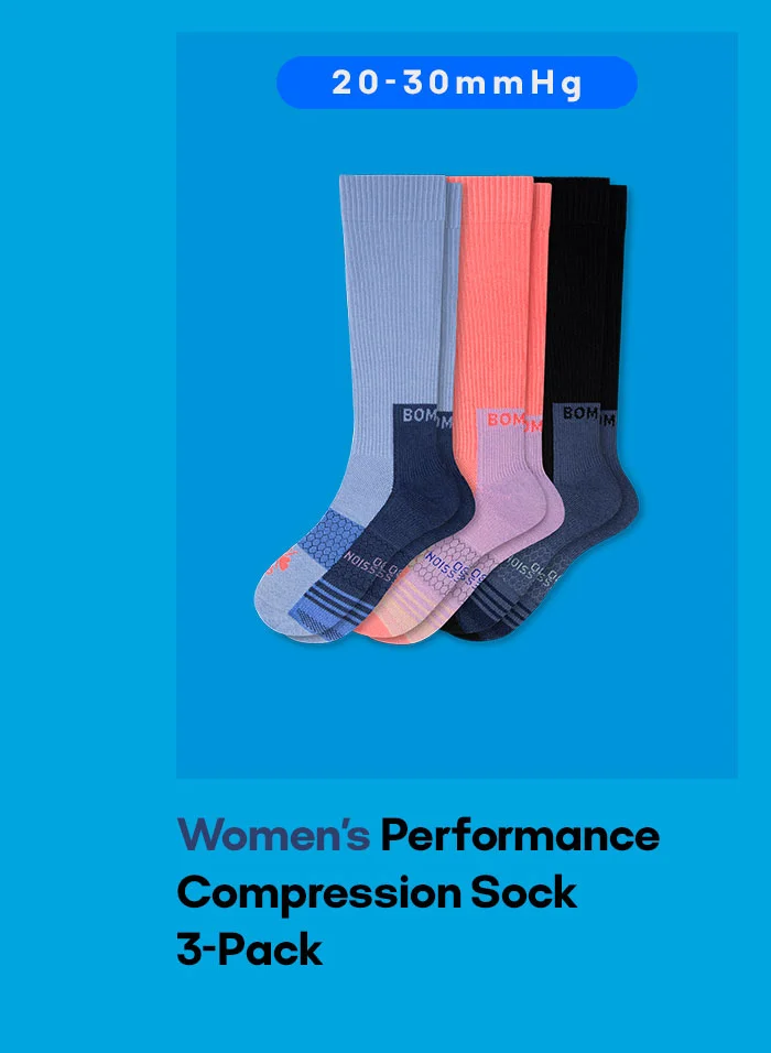 20-30mmHg Women's Performance Compression Sock 3-Pack
