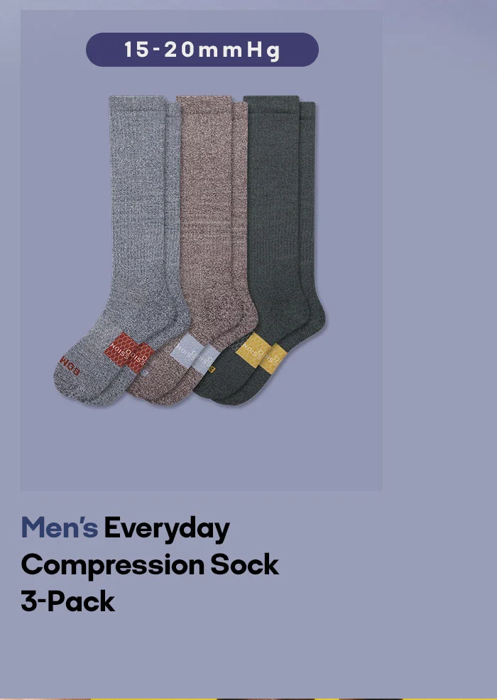 15-20mmHg Men's Everyday Compression Sock 3-Pack
