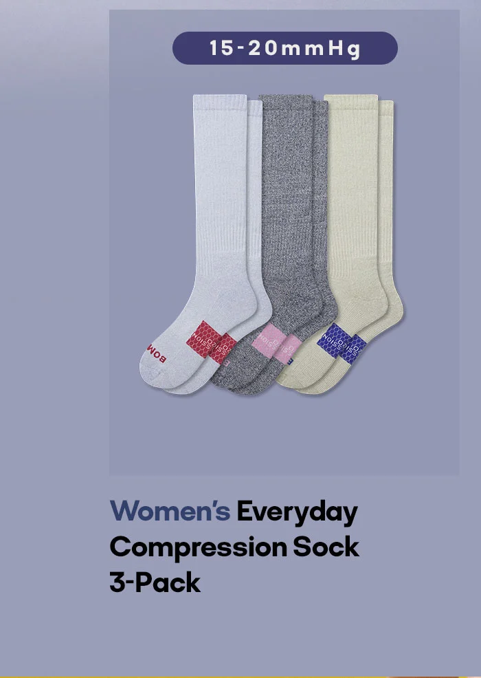 15-20mmHg Women's Everyday Compression Sock 3-Pack