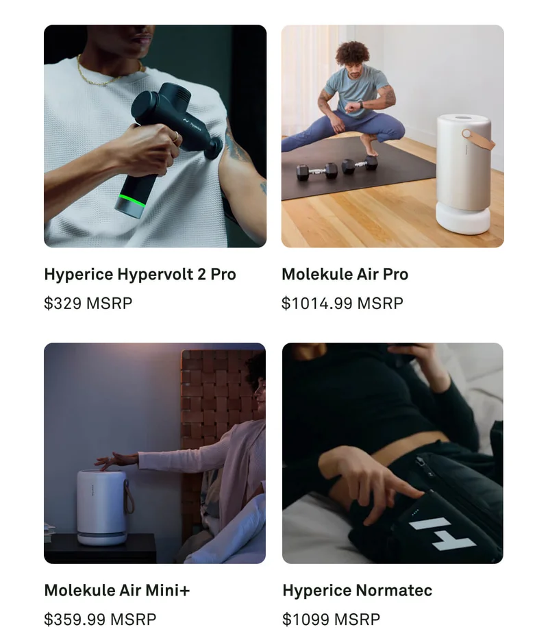 Hyperice and Molekule products