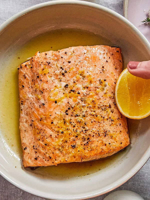 Crispy, Tender Salmon with Roasted Lemons