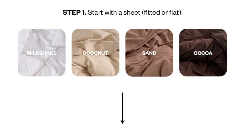 Step 1: Start with a sheet (fitted or flat).
