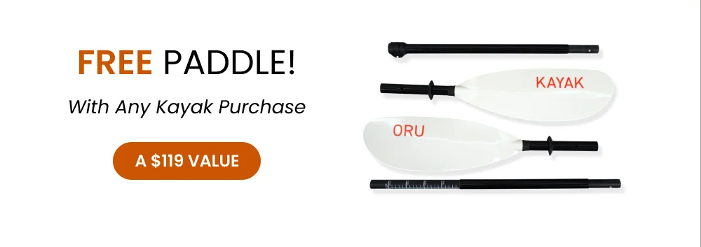 FREE PADDLE WITH ANY KAYAK PURCHASE ($119 VALUE)