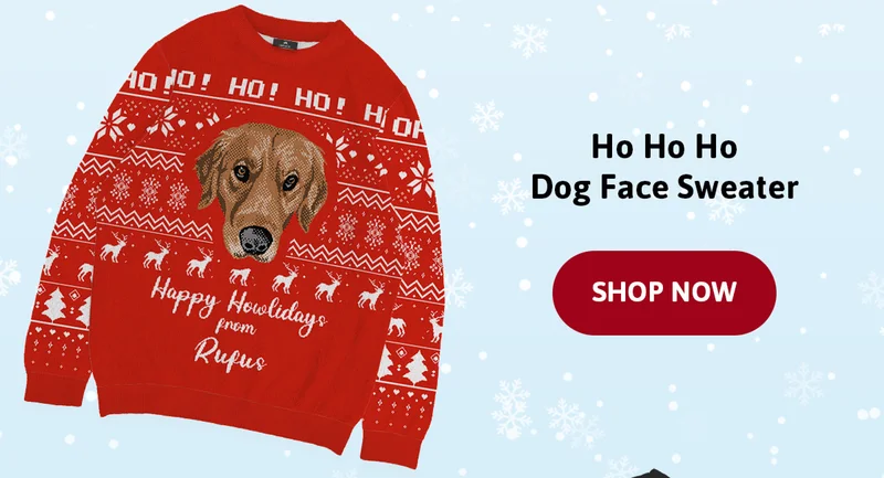Ho Ho Ho Dog Face Sweater