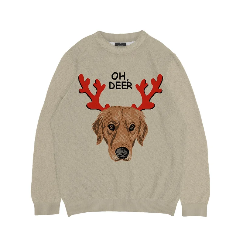 Image of Oh Deer Pet Face Sweater - Custom Christmas Knitwear