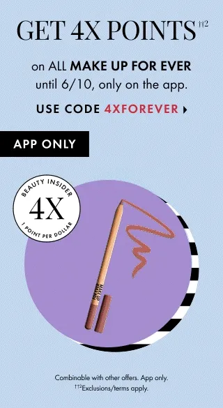 Get 4X Points on ALL Make Up For Ever