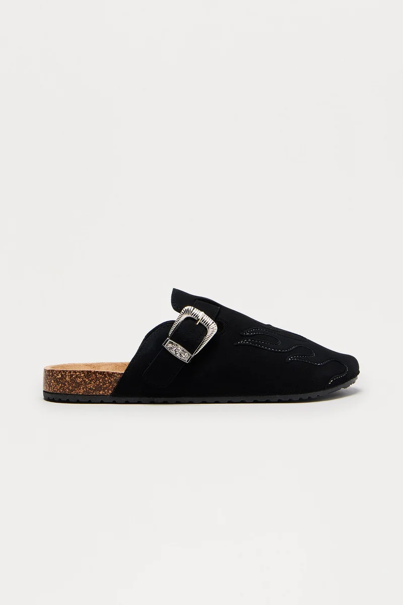 Image of Western Flame Slip On Mule - Black