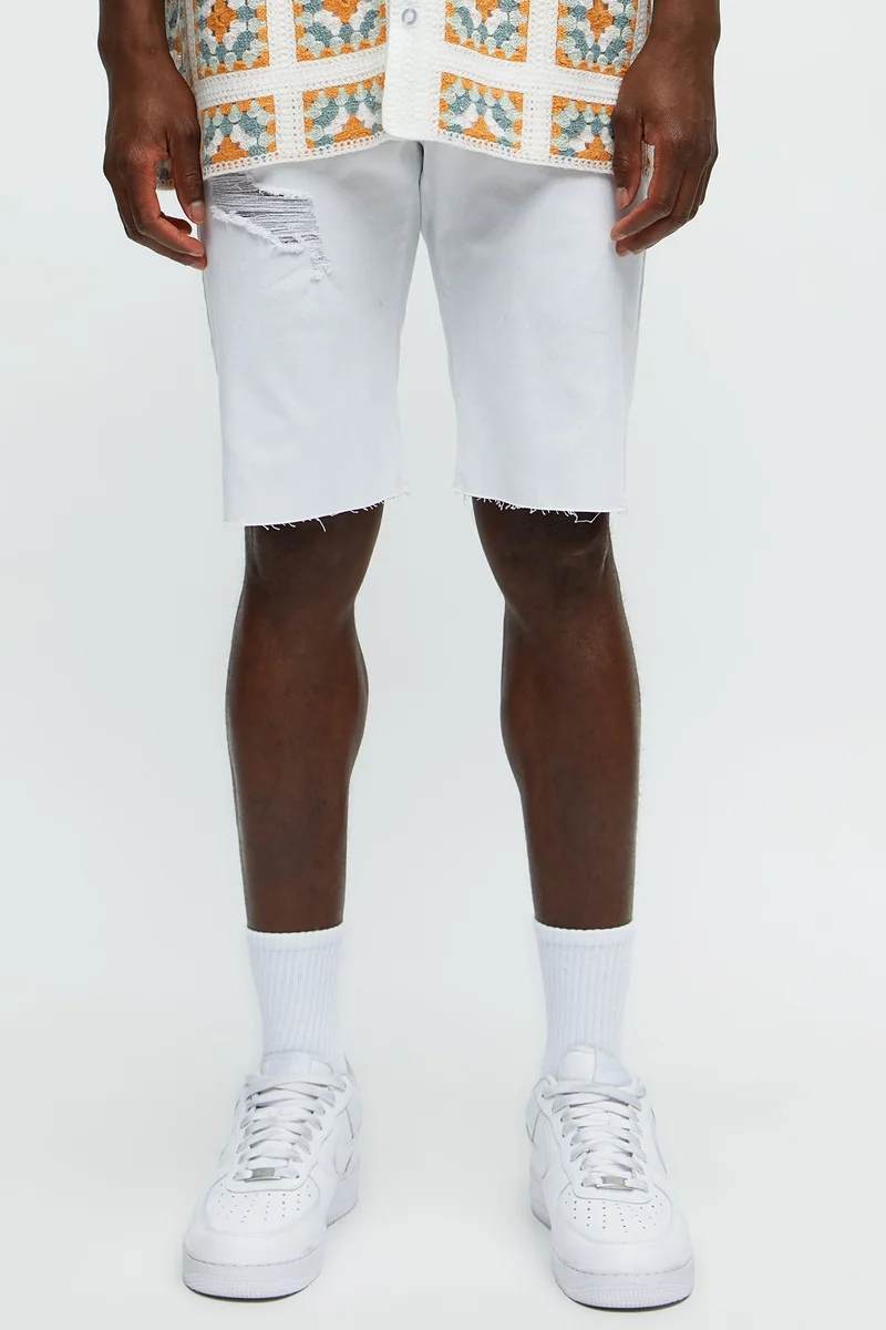 Image of Earl Denim Shorts - White