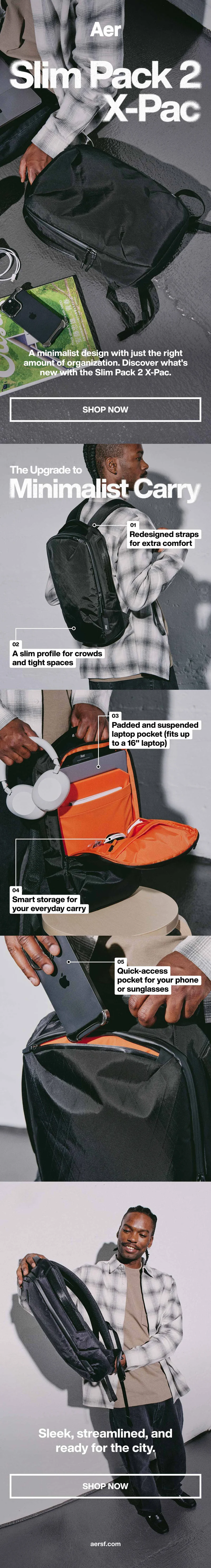 Features of the all-new Aer Slim Pack 2 X-Pac