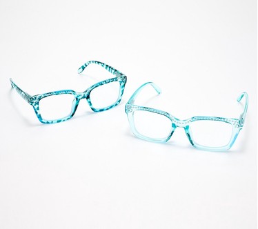 Diamonique x Kathy Levine Set of 2 Readers 3-3.5, Blue