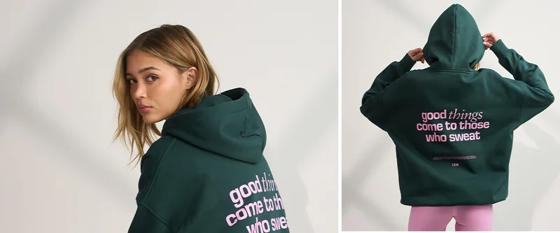 Everyday Relaxed Hoodie Print Wet Green