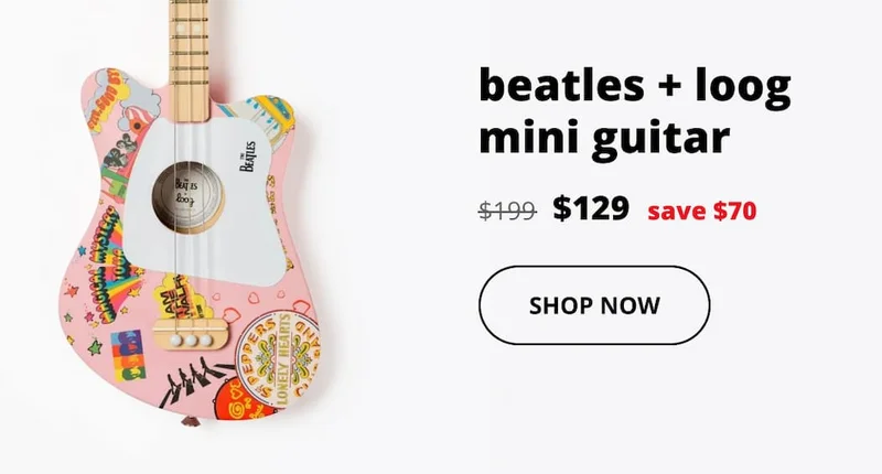 beatles + loog mini guitar - SHOP NOW