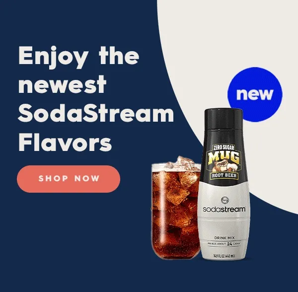 Enjoy the newest SodaStream Flavors - inlclude Pepsi Wild Cherry, MTN DEW Code Red and Mug Rootbeer Slice Enjoy the newest SodaStream Flavors - inlclude Pepsi Wild Cherry, MTN DEW Code Red and Mug Rootbeer Slice