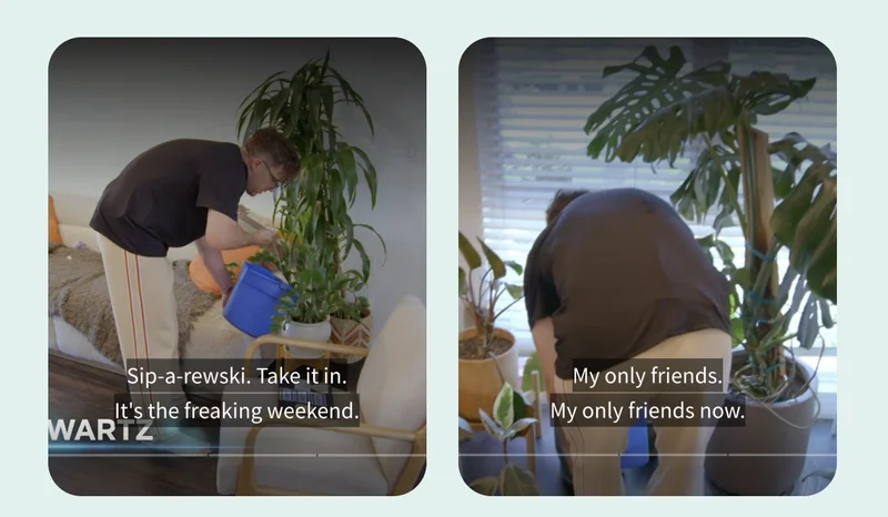 Tom Schwartz watering houseplants. CREDIT: All screenshots taken from “Notes on a Scandal,” discount code, "Vanderpump Rules", Bravo TV, NBCUniversal, 2024