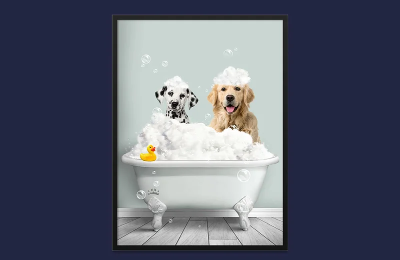 Restroom Pet Portrait - Two Pets