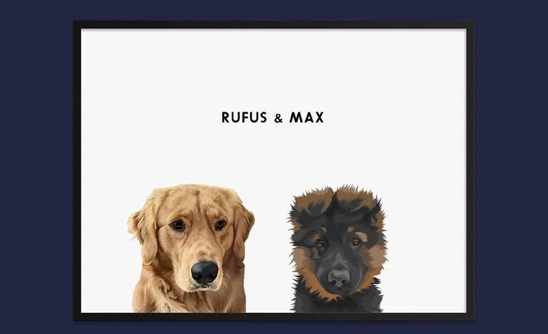 Modern Pet Portrait - Two Pets