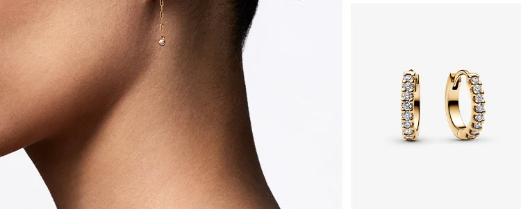 Pandora Era Lab-grown Diamond Hoop Earrings 0.24 carat tw 14K Gold