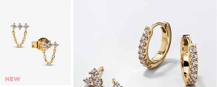 Pandora Era Lab-Grown Diamond Station Hoop Earrings