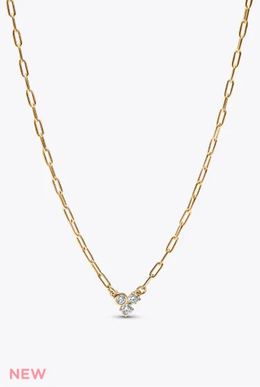 Pandora Era Lab-Grown Diamond Cluster Paperclip Chain Necklace