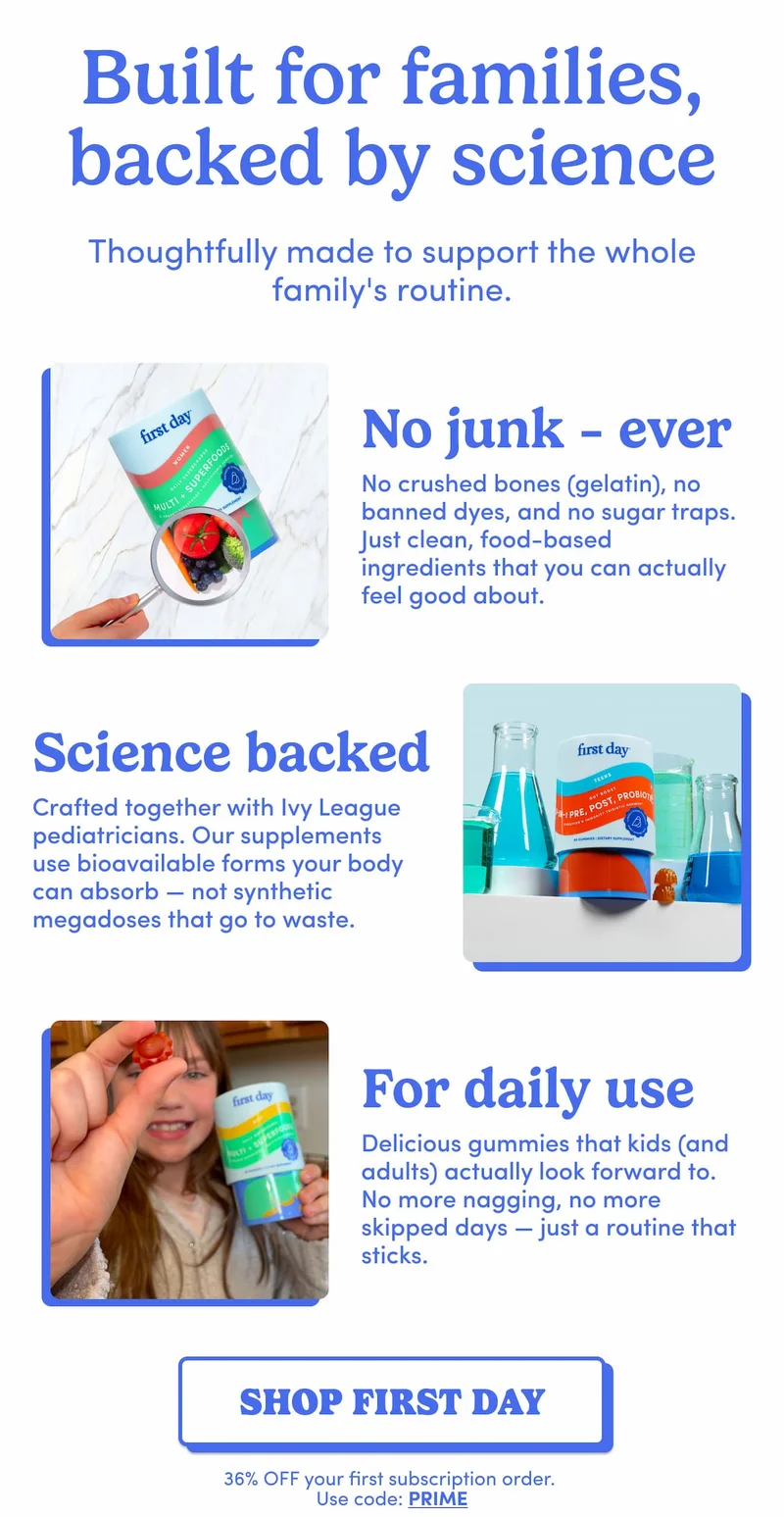 Build for families, backed by science