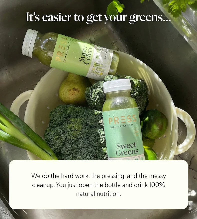 We do the hard work, the pressing, and the messy cleanup. You just open the bottle and drink 100% natural nutrition.